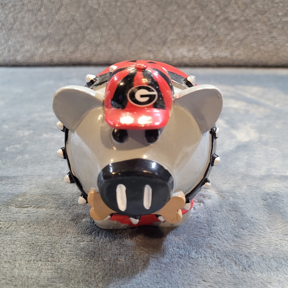 University‎ of Georgia Bulldogs UGA Spiked Collar Piggy Bank Red Black Grey